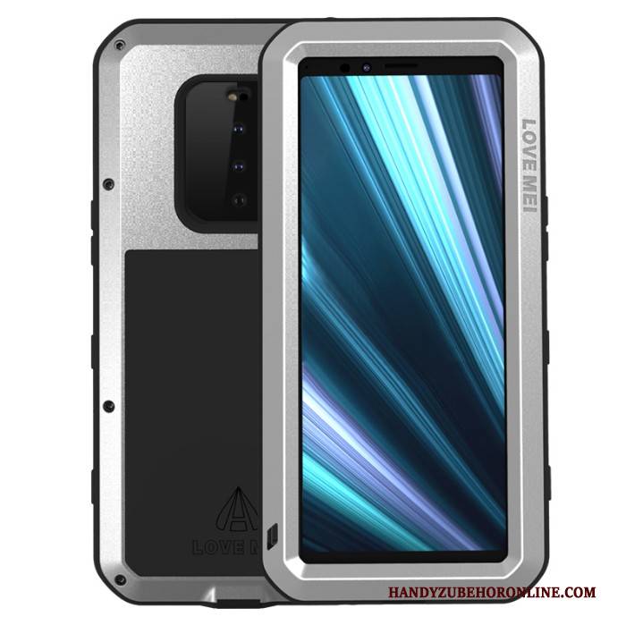 Hülle Sony Xperia 1 Schutz Gelb Drei Verteidigungen, Case Sony Xperia 1 Silikon Handyhüllen Anti-sturz