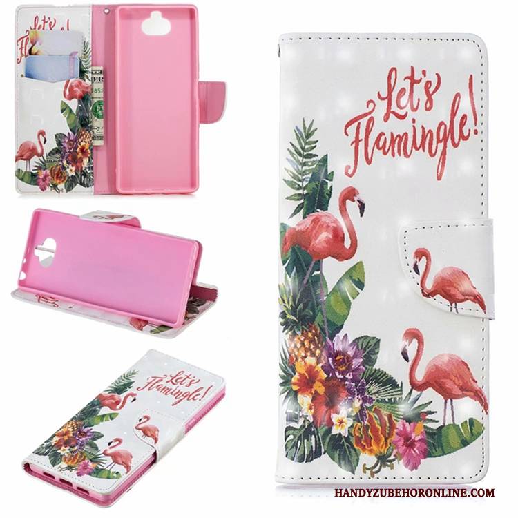 Hülle Sony Xperia 10 Schutz Anti-sturz Handyhüllen, Case Sony Xperia 10 Lederhülle Lila