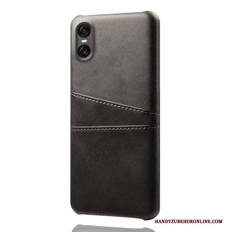 Hülle Sony Xperia 10 Vii Kartenetui In Lederoptik