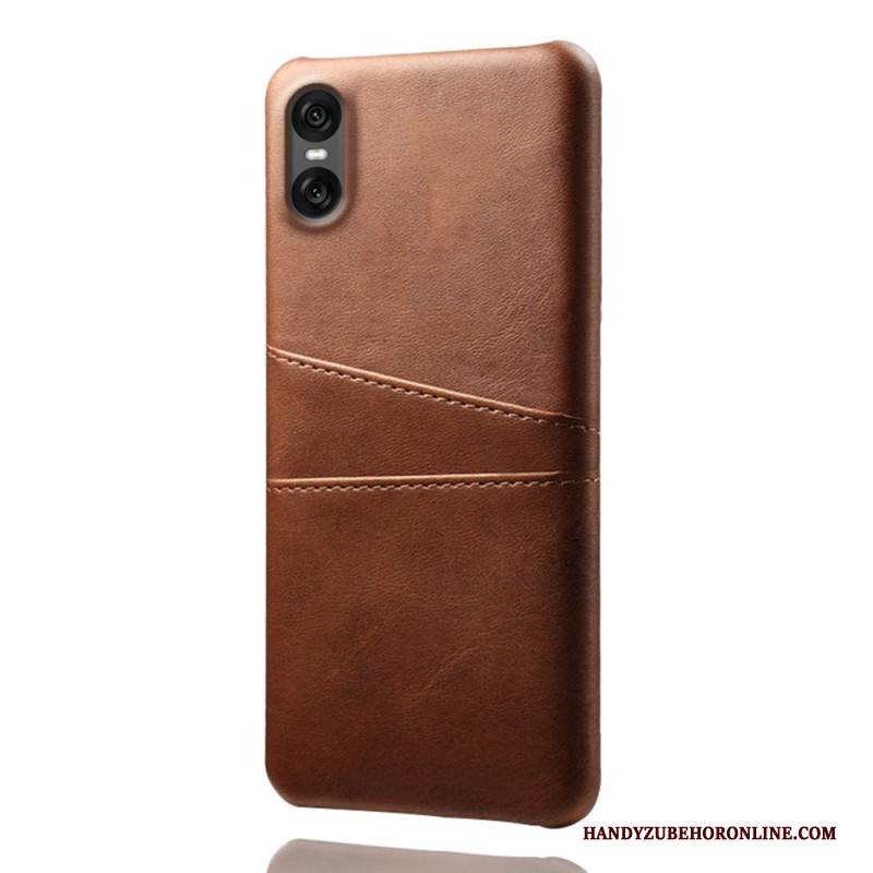 Hülle Sony Xperia 10 Vii Kartenetui In Lederoptik