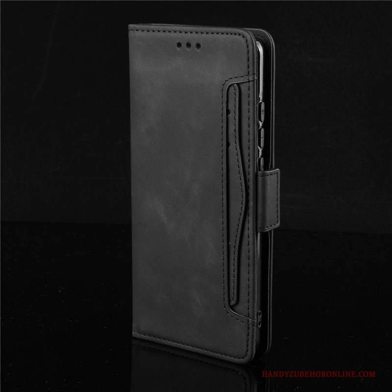 Hülle Sony Xperia 5 Schutz Karte Handyhüllen, Case Sony Xperia 5 Lederhülle Schwarz
