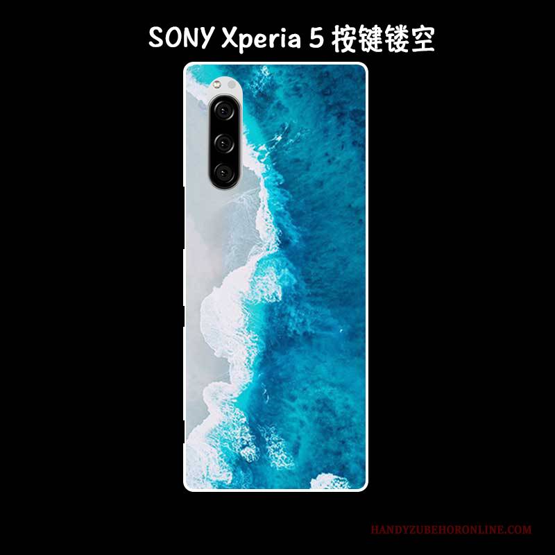Hülle Sony Xperia 5 Silikon Kunst Handyhüllen, Case Sony Xperia 5 Retro Grün Anti-sturz
