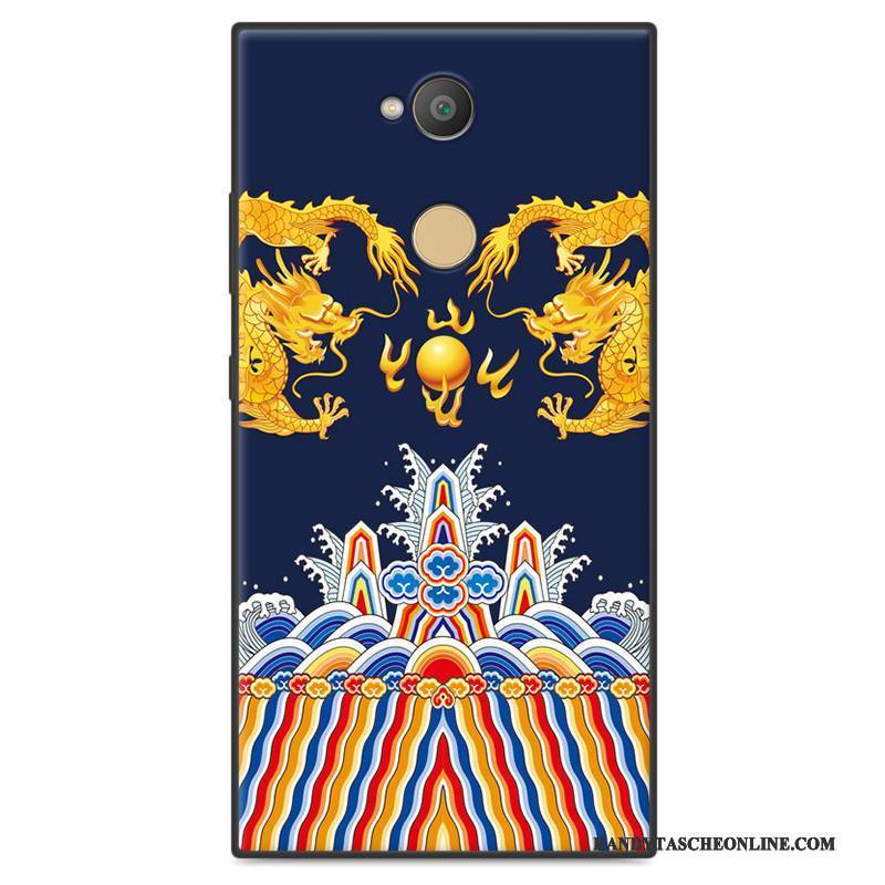 Hülle Sony Xperia L2 Schutz Gelb Handyhüllen, Case Sony Xperia L2 Taschen Nubuck Anti-sturz