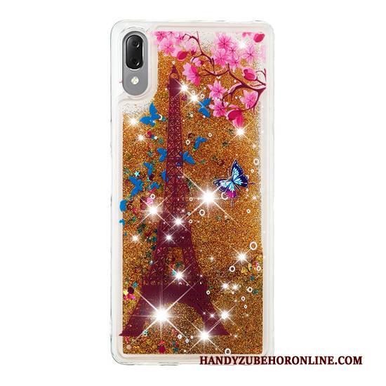 Hülle Sony Xperia L3 Kreativ Handyhüllen Gold, Case Sony Xperia L3 Treibsand Ballon