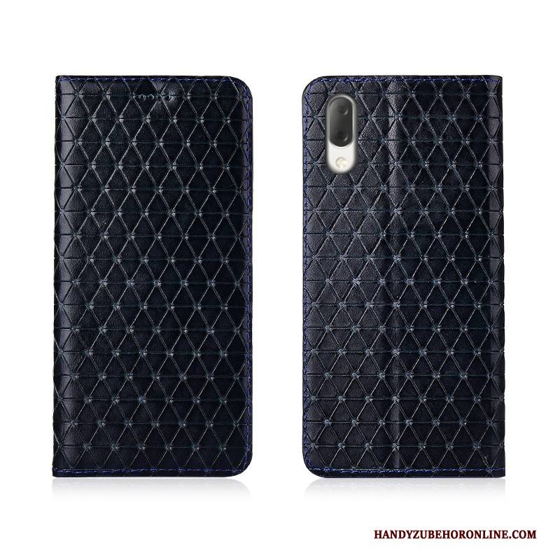 Hülle Sony Xperia L3 Taschen Kariert Neu, Case Sony Xperia L3 Schutz Schwarz Handyhüllen
