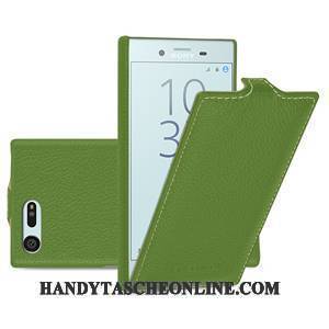 Hülle Sony Xperia X Compact Leder Handyhüllen Gelb, Case Sony Xperia X Compact Lederhülle