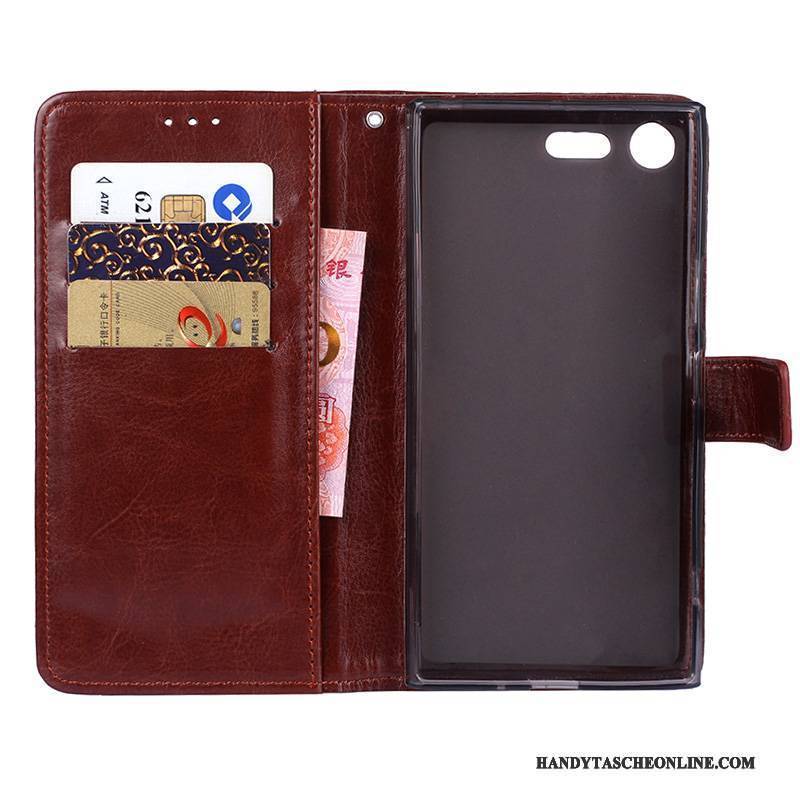 Hülle Sony Xperia X Compact Schutz Gelb Handyhüllen, Case Sony Xperia X Compact Lederhülle