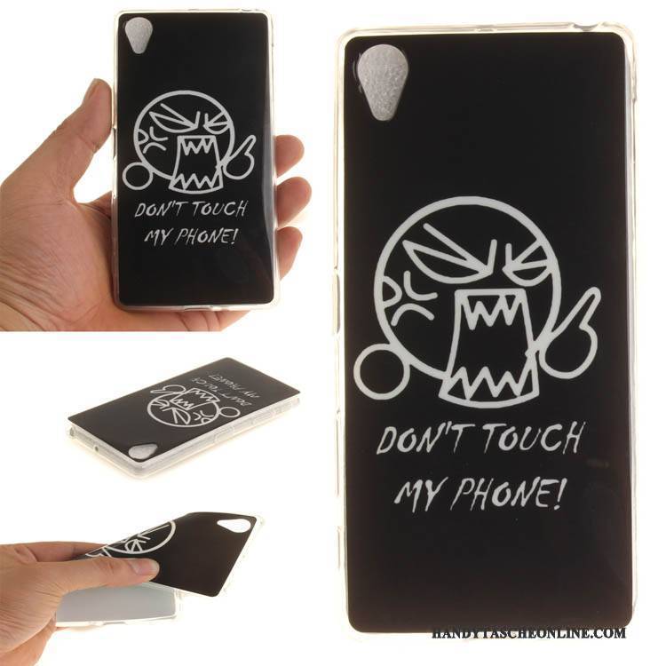 Hülle Sony Xperia X Schutz Hängende Verzierungen Anti-sturz, Case Sony Xperia X Karikatur Handyhüllen Schwarz