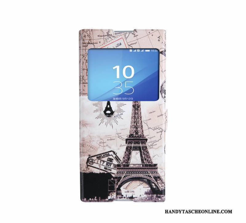 Hülle Sony Xperia Xa1 Ultra Folio Trend Handyhüllen, Case Sony Xperia Xa1 Ultra Weiche Fenster Öffnen Edelsteine