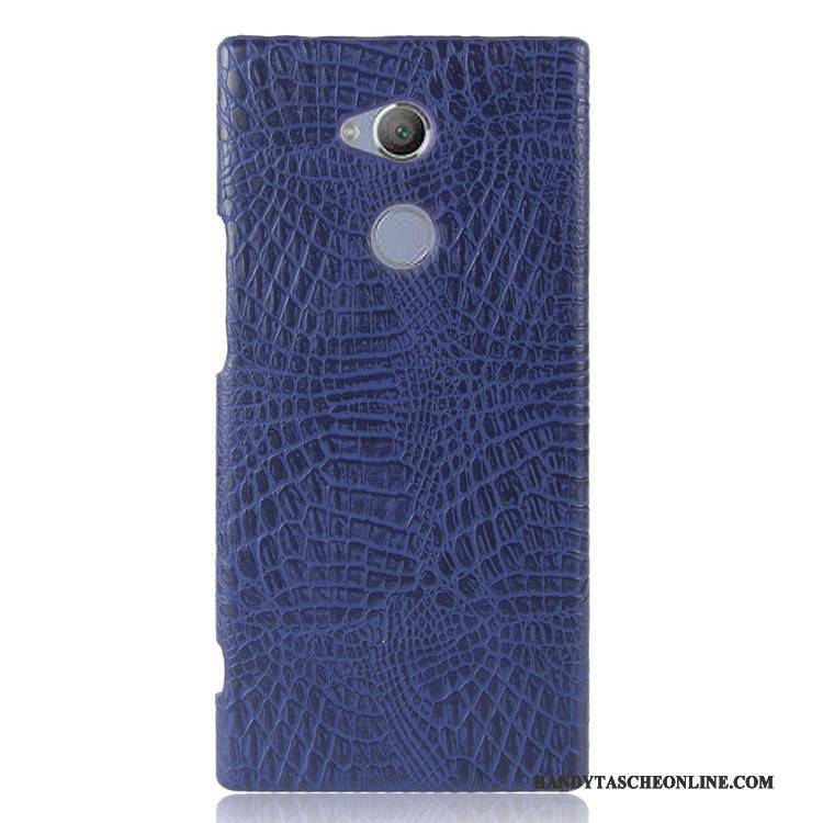 Hülle Sony Xperia Xa2 Ultra Retro Schwer Blau, Case Sony Xperia Xa2 Ultra Schutz Krokodilmuster Handyhüllen