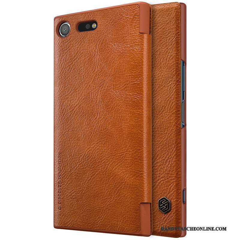 Hülle Sony Xperia Xz Lederhülle Handyhüllen Anti-sturz, Case Sony Xperia Xz Schutz Weinrot Gold