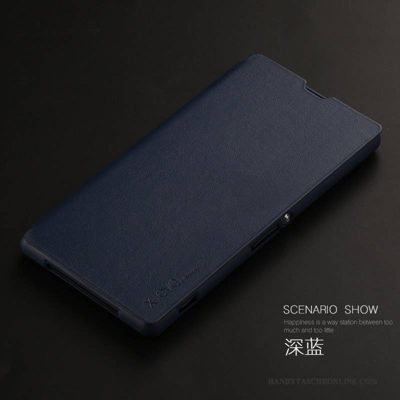 Hülle Sony Xperia Z1 Lederhülle Handyhüllen Schlank, Case Sony Xperia Z1 Schutz Rot