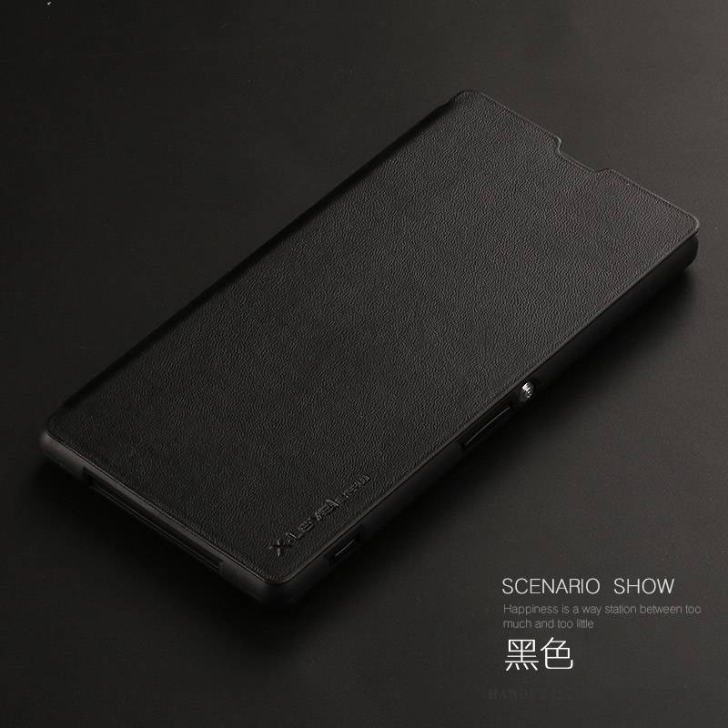 Hülle Sony Xperia Z1 Lederhülle Handyhüllen Schlank, Case Sony Xperia Z1 Schutz Rot