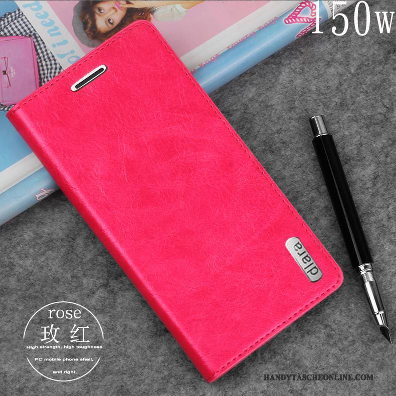 Hülle Sony Xperia Z2 Lederhülle Handyhüllen Gold, Case Sony Xperia Z2 Schutz