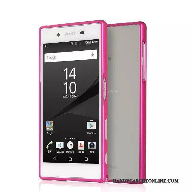 Hülle Sony Xperia Z5 Metall Grenze Handyhüllen, Case Sony Xperia Z5 Schutz Blau