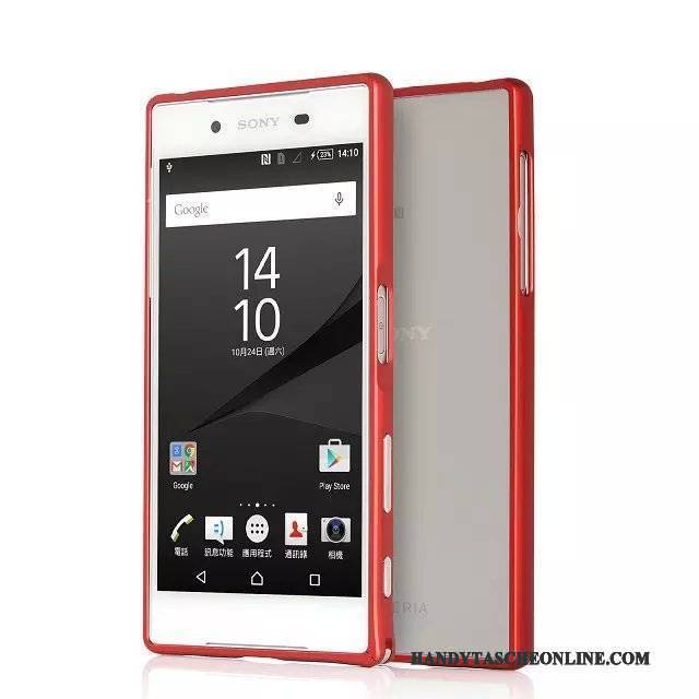 Hülle Sony Xperia Z5 Metall Grenze Handyhüllen, Case Sony Xperia Z5 Schutz Blau