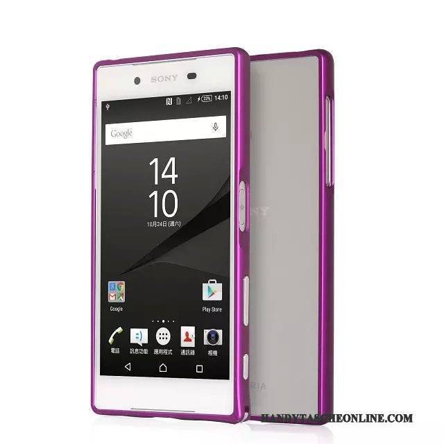 Hülle Sony Xperia Z5 Metall Grenze Handyhüllen, Case Sony Xperia Z5 Schutz Blau