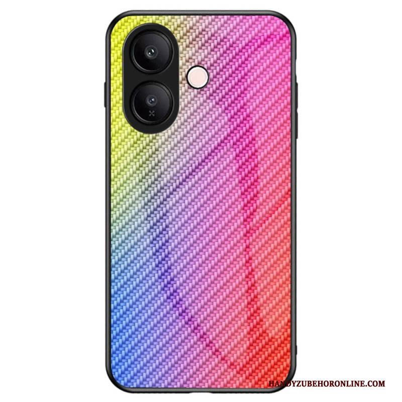 Hülle Vivo V60 Lite Gehärtetes Glas Mit Carbonfaser-optik