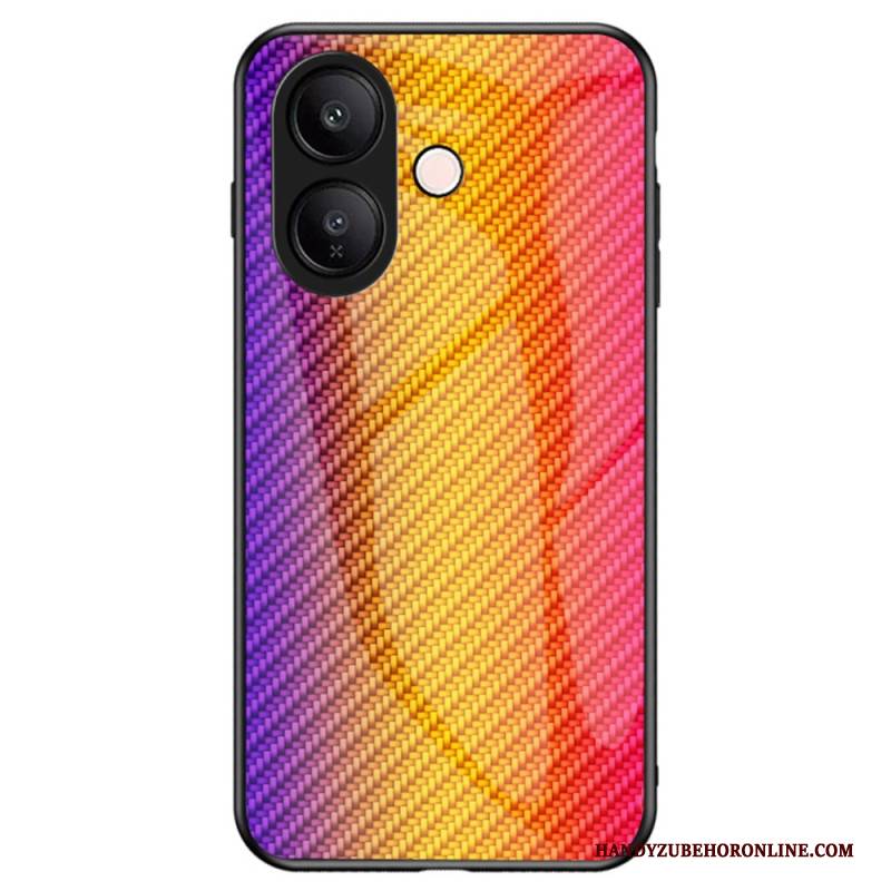 Hülle Vivo V60 Lite Gehärtetes Glas Mit Carbonfaser-optik