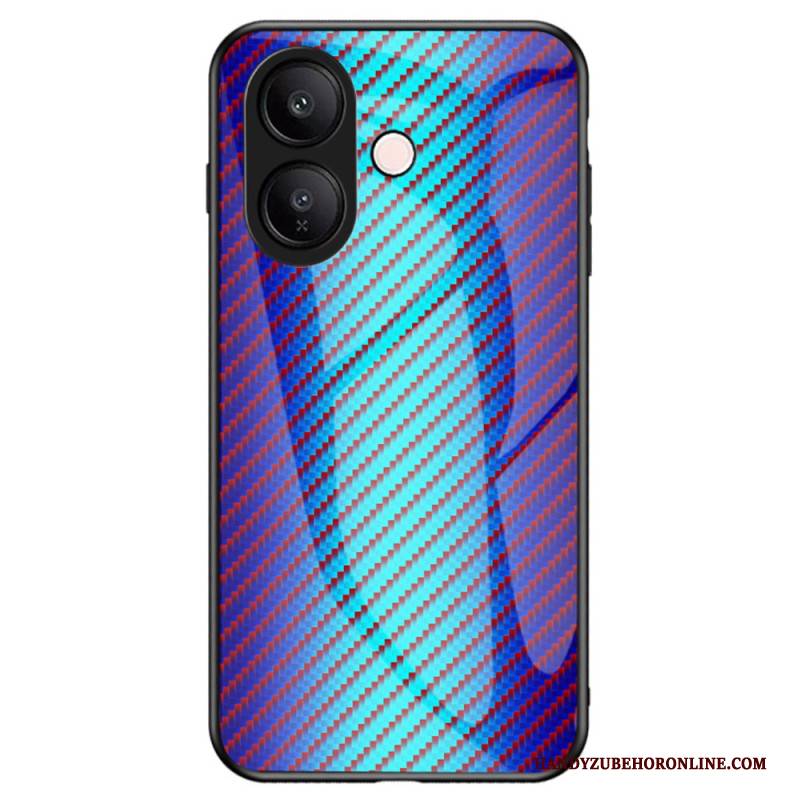 Hülle Vivo V60 Lite Gehärtetes Glas Mit Carbonfaser-optik