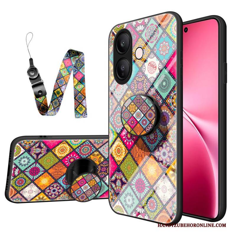Hülle Vivo V60 Lite Ringhalter Und Patchwork-lanyard
