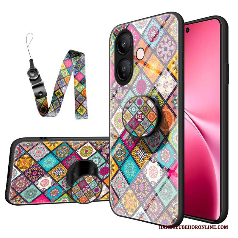 Hülle Vivo V60 Lite Ringhalter Und Patchwork-lanyard