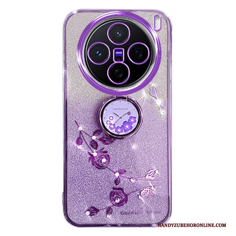 Hülle Vivo X200 Pro Handyhülle Ständer Mit Blumen Und Strasssteinen (kadem)