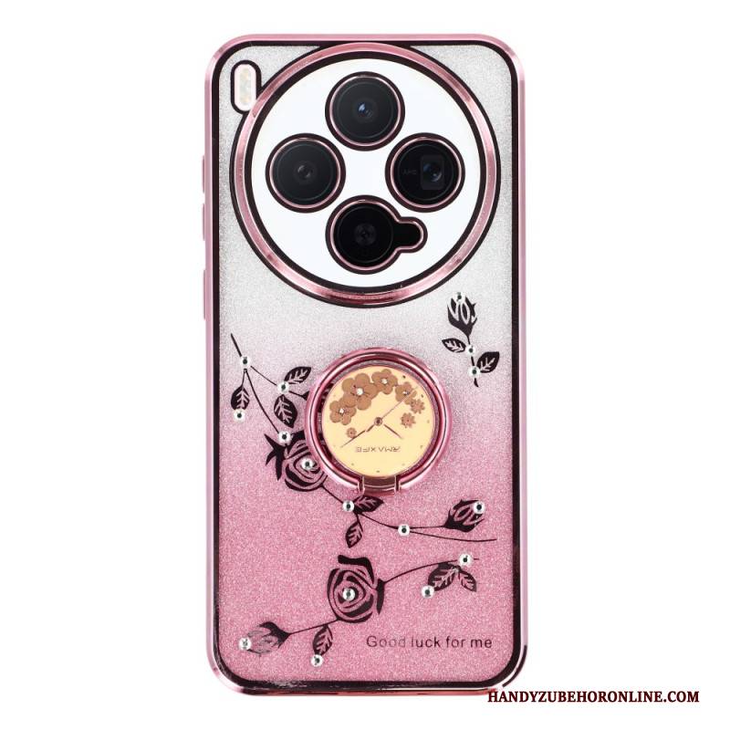 Hülle Vivo X300 Handyhülle Kadem Ringhalter Mit Blumen Und Strasssteinen