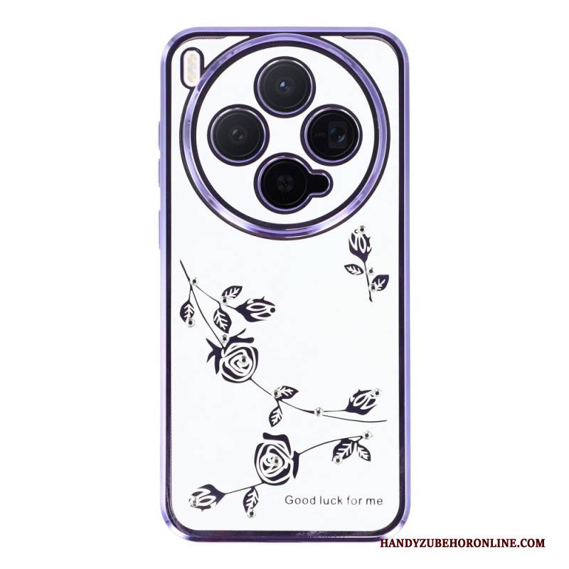 Hülle Vivo X300 Handyhülle Kadem Ringhalter Mit Strasssteinen Und Blumendesign