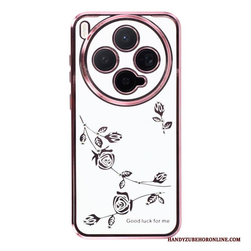 Hülle Vivo X300 Handyhülle Kadem Ringhalter Mit Strasssteinen Und Blumendesign