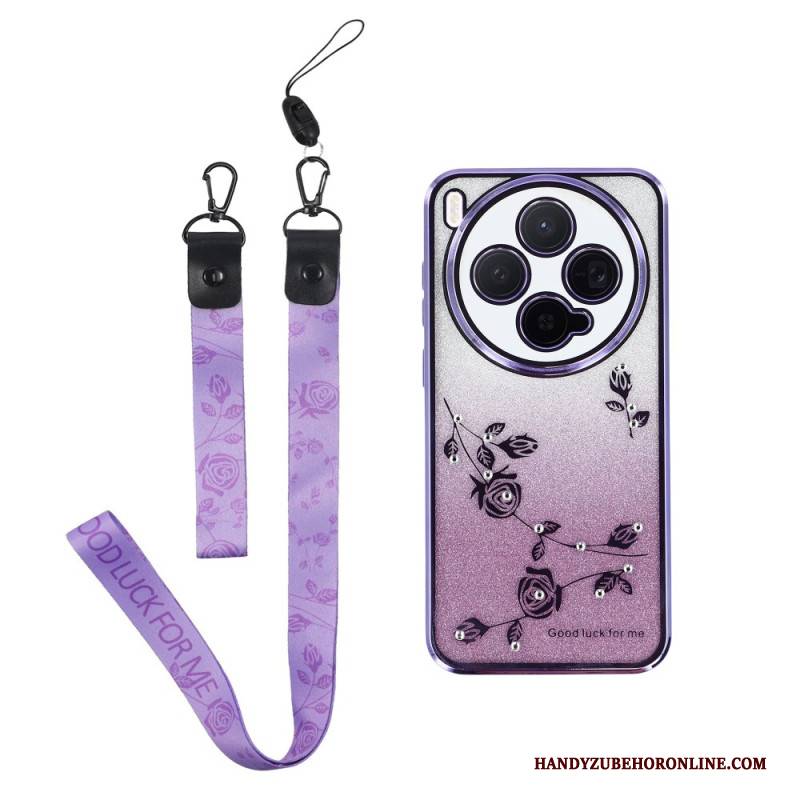 Hülle Vivo X300 Handyhülle Ringhalter Mit Blumen Und Strasssteinen