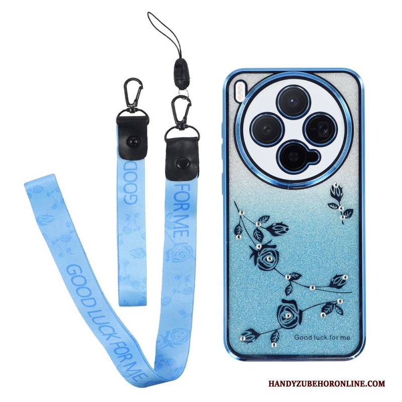 Hülle Vivo X300 Handyhülle Ringhalter Mit Blumen Und Strasssteinen