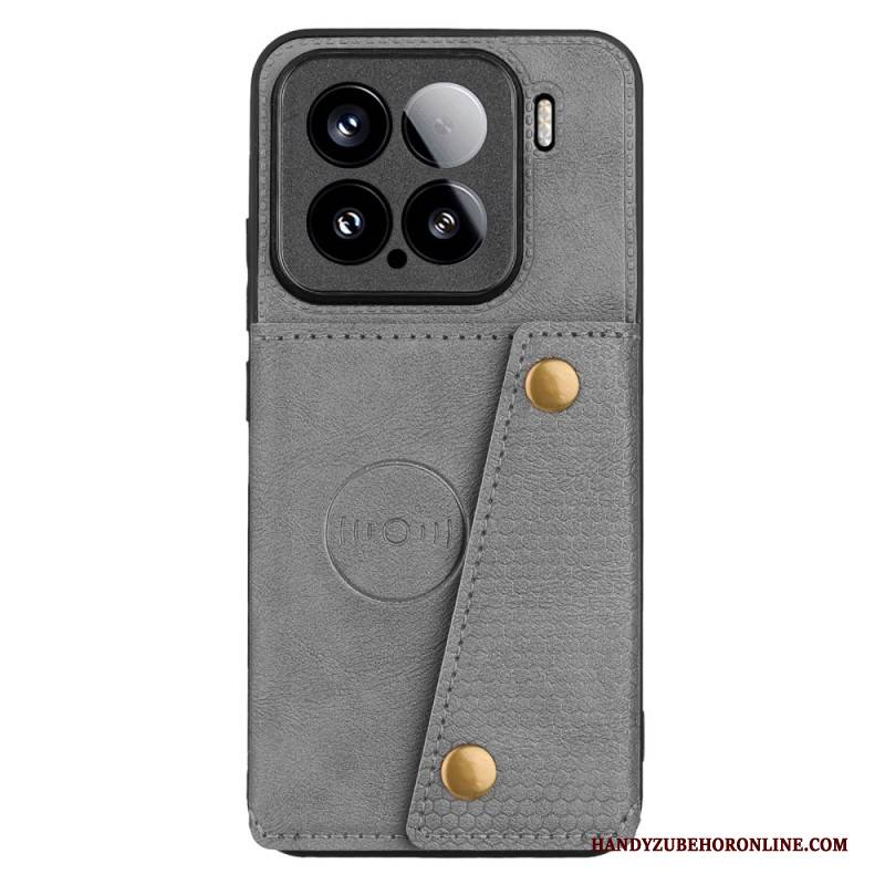 Hülle Xiaomi 15 Kartenhalter Und Ständer In Lederoptik