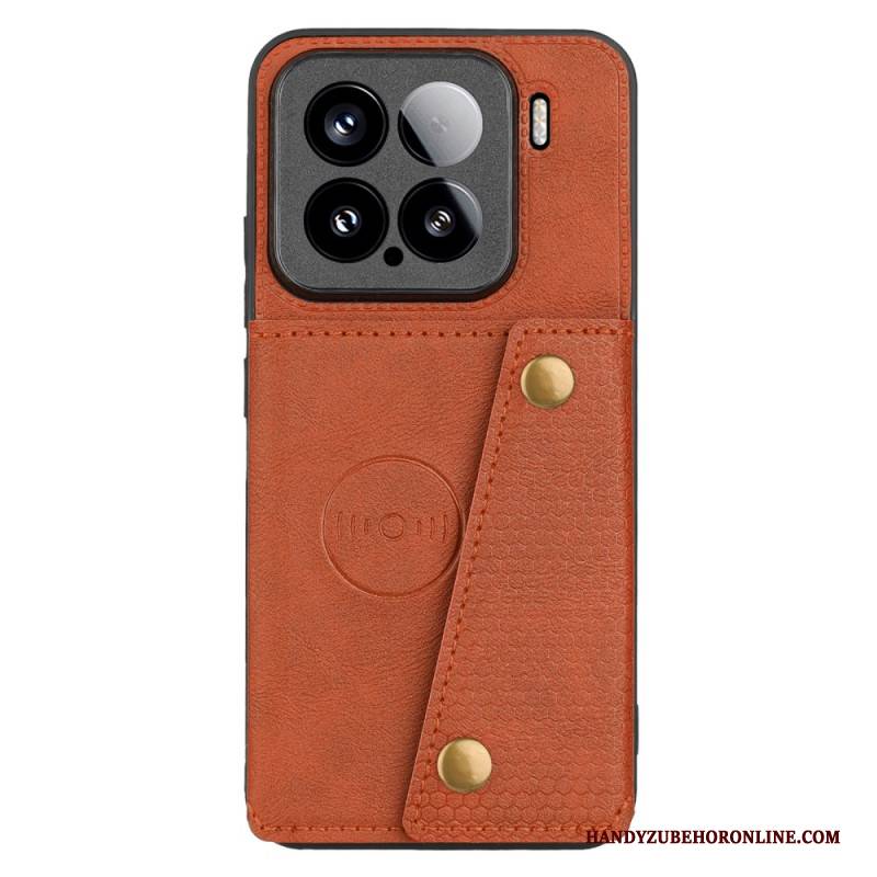 Hülle Xiaomi 15 Kartenhalter Und Ständer In Lederoptik