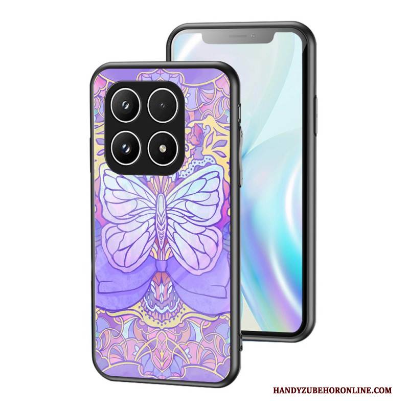 Hülle Xiaomi 17 Gehärtetes Glas Mit Schmetterlingsmuster