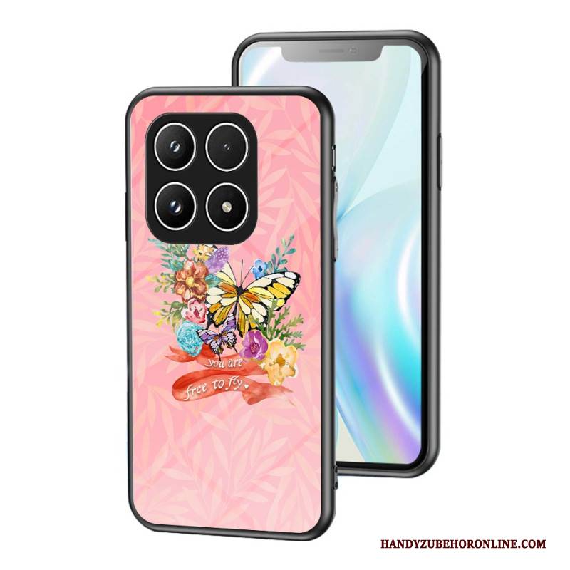 Hülle Xiaomi 17 Gehärtetes Glas Mit Schmetterlingsmuster