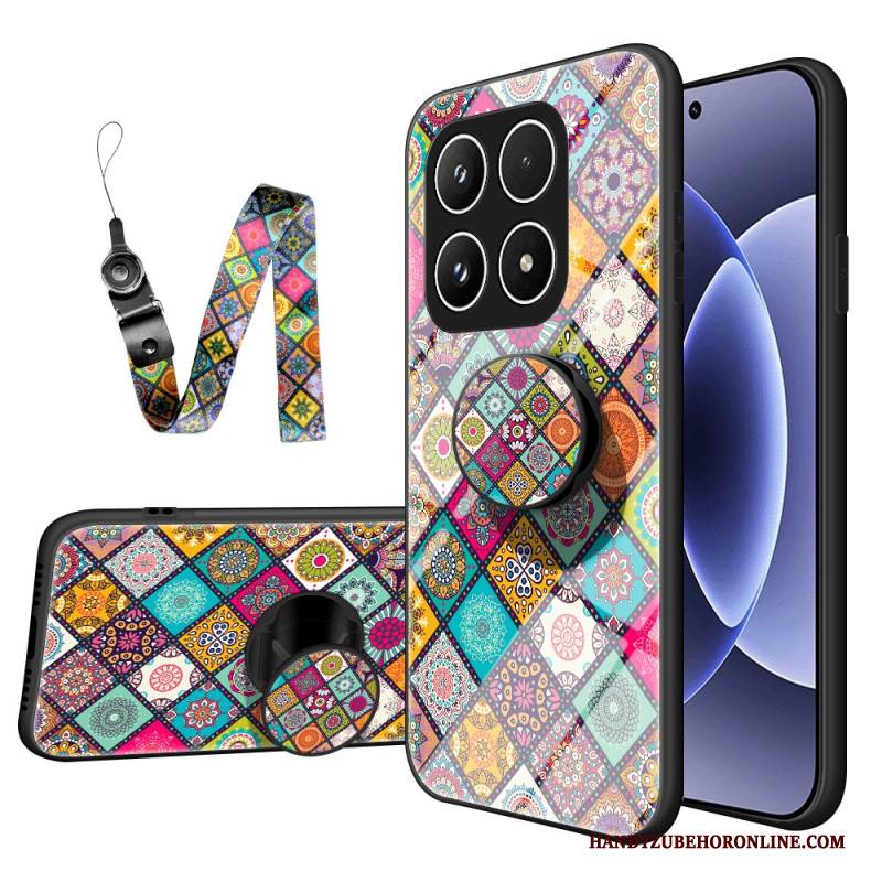 Hülle Xiaomi 17 Patchwork-ständer Mit Tragegurt