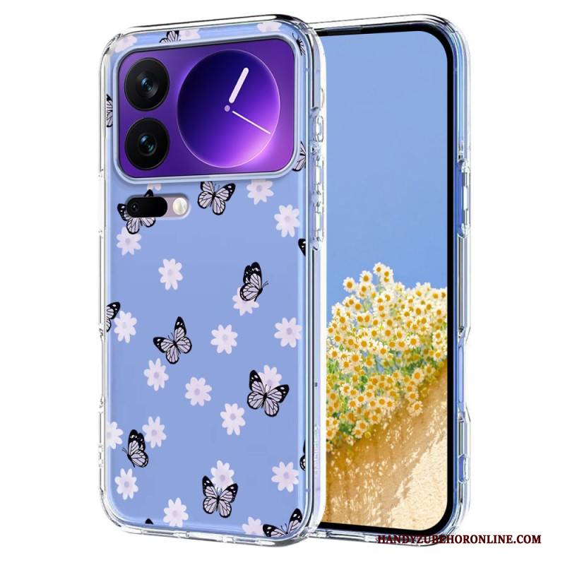 Hülle Xiaomi 17 Pro Handyhülle Transparente Schmetterlinge Und Blumen