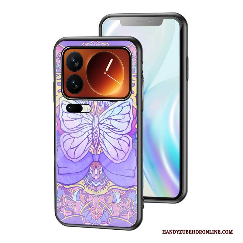 Hülle Xiaomi 17 Pro Max Schmetterlingsmuster Aus Gehärtetem Glas