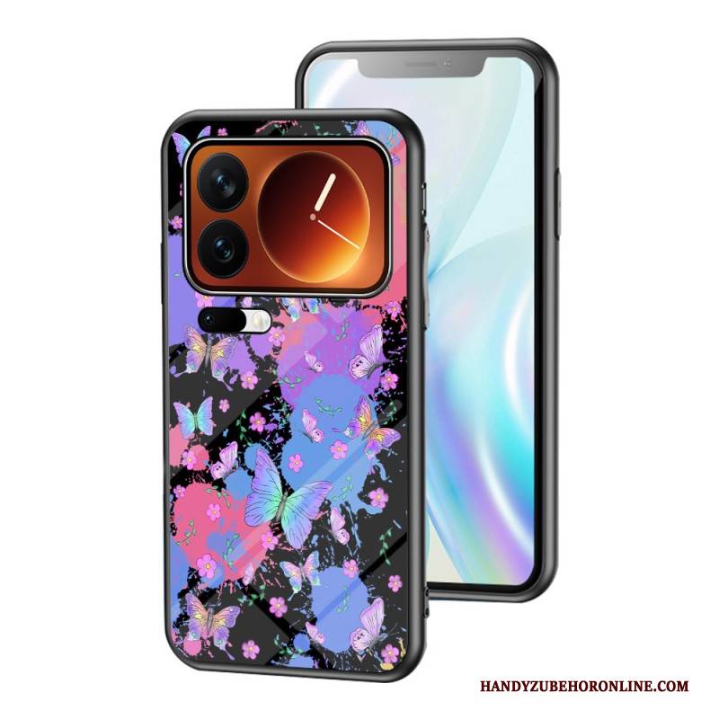 Hülle Xiaomi 17 Pro Schmetterling Aus Gehärtetem Glas