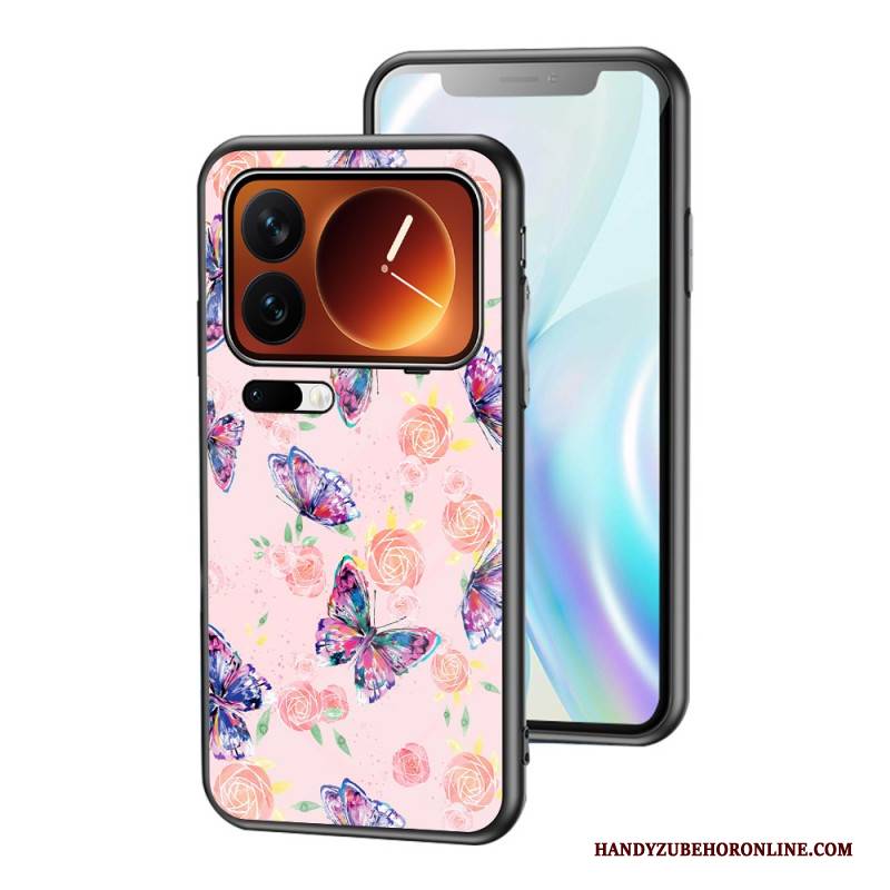 Hülle Xiaomi 17 Pro Schmetterling Aus Gehärtetem Glas