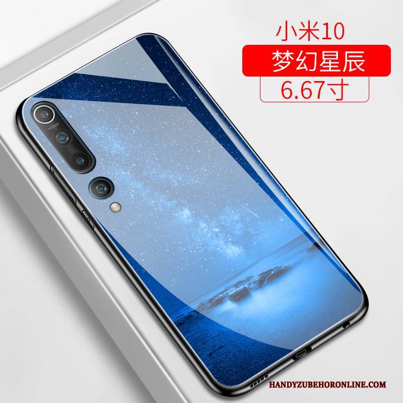 Hülle Xiaomi Mi 10 Weiche Trendmarke Liebhaber, Case Xiaomi Mi 10 Taschen Sternenhimmel Glas