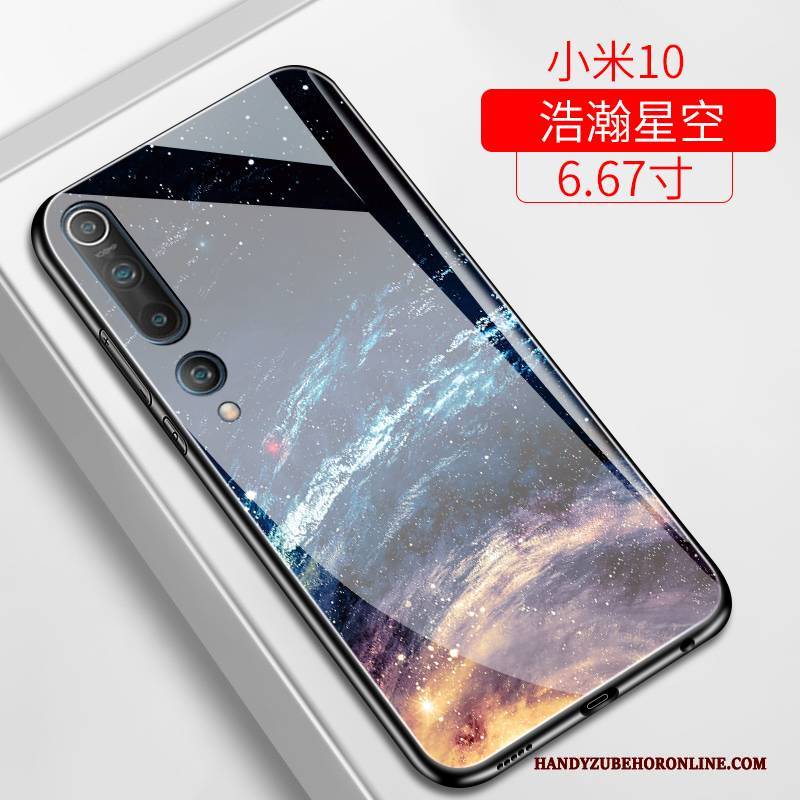 Hülle Xiaomi Mi 10 Weiche Trendmarke Liebhaber, Case Xiaomi Mi 10 Taschen Sternenhimmel Glas