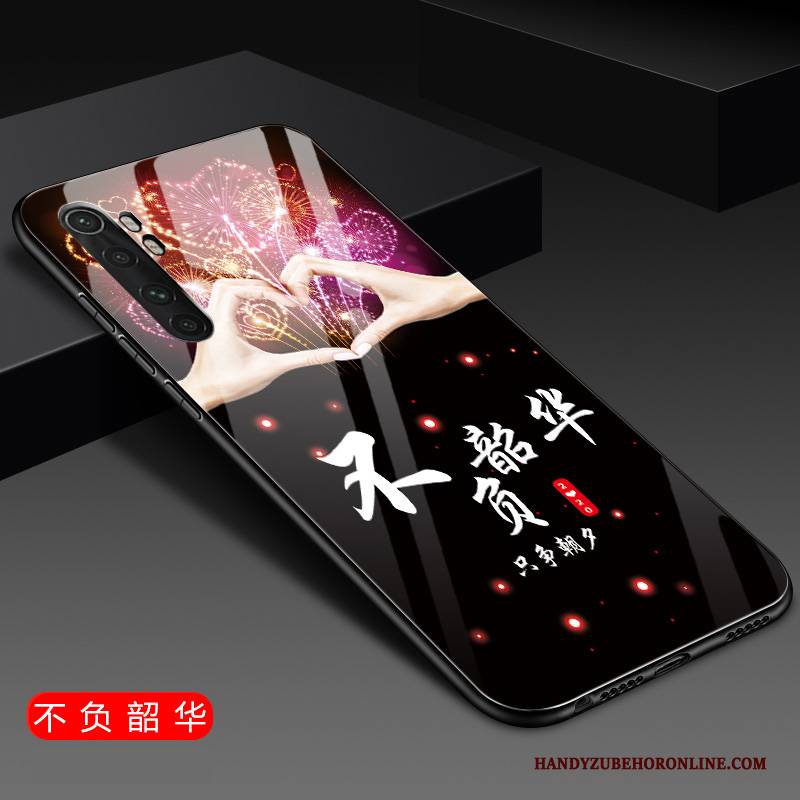 Hülle Xiaomi Mi Note 10 Lite Weiche Glas Mini, Case Xiaomi Mi Note 10 Lite Taschen Schwer Schwarz