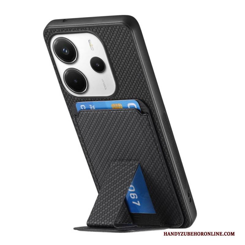 Hülle Xiaomi Redmi Note 14 5g Handyhülle Kartenhalter Mit Carbonfaser-textur