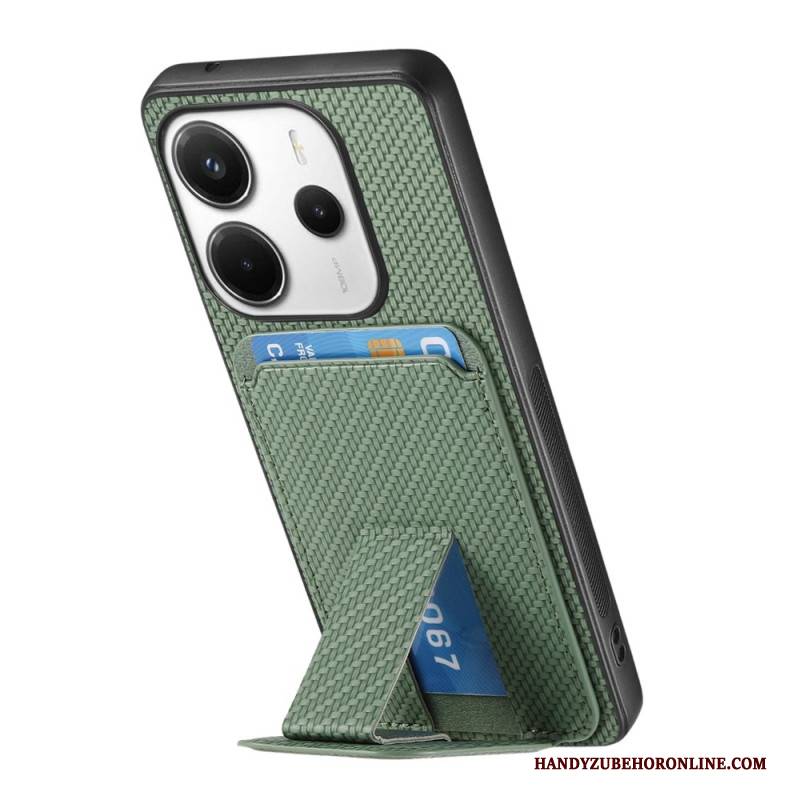 Hülle Xiaomi Redmi Note 14 5g Handyhülle Kartenhalter Mit Carbonfaser-textur