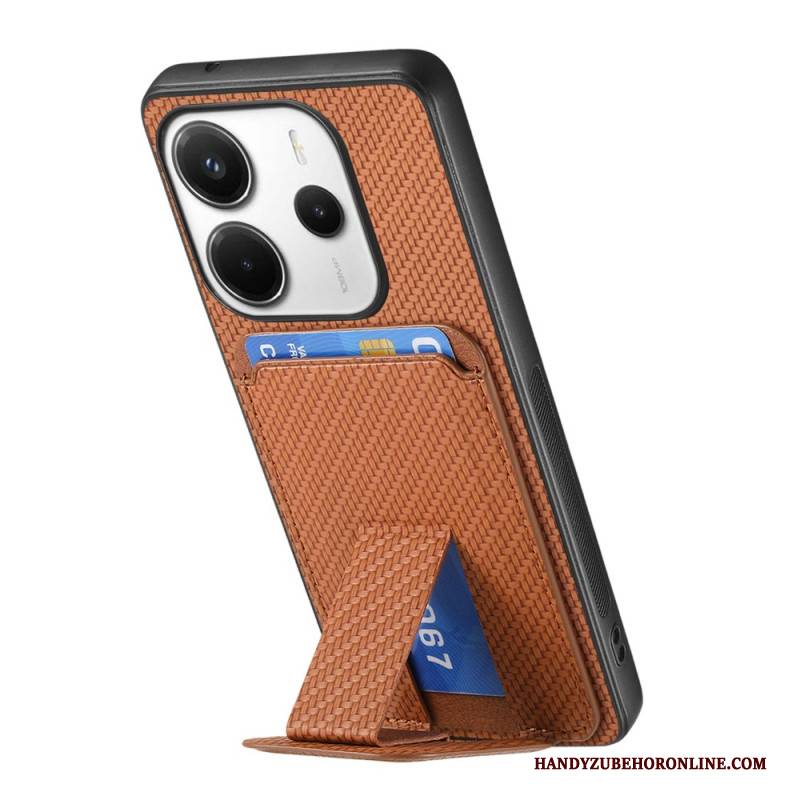 Hülle Xiaomi Redmi Note 14 5g Handyhülle Kartenhalter Mit Carbonfaser-textur