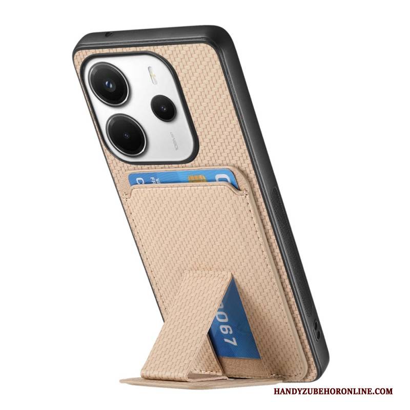 Hülle Xiaomi Redmi Note 14 5g Handyhülle Kartenhalter Mit Carbonfaser-textur