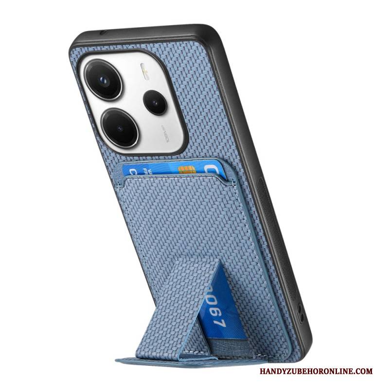 Hülle Xiaomi Redmi Note 14 5g Handyhülle Kartenhalter Mit Carbonfaser-textur