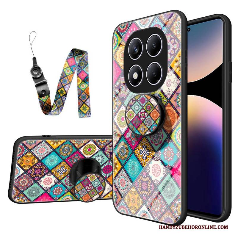 Hülle Xiaomi Redmi Note 14 Pro 4g Handyhülle Ständer Und Tragegurt Mit Patchwork-muster